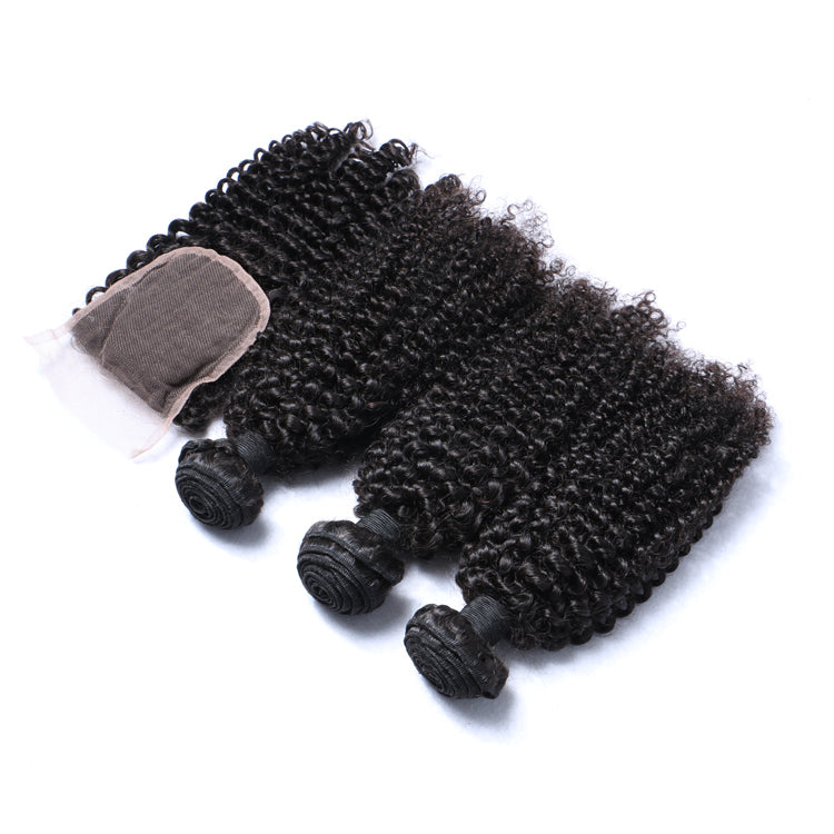Brazilian Curly Raw 2 Bundle Deal + Closure